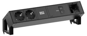 Scrivania BACHMANN DESK2, con 2 prese CEE7/3, 1 porta USB-C (con ricarica da 100W) e 1 connettore CM, lunghezza cavo 0,2 metri, colore RAL9005