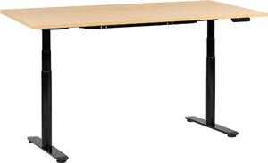 BELIANI Scrivania regolabile in altezza piano marrone chiaro struttura in acciaio nero 180 x 72 cm regolazione elettrica in altezza ufficio moderno