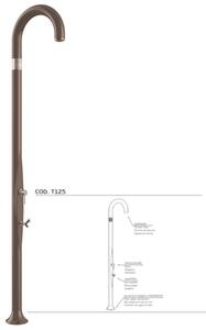 Doccia da Giardino Piscina in Resina FUNNY YIN RUBY CON LAVAPIEDI Dimensioni 232x30x17 cm - peso 9,5 kg design Curvo Con Miscelatore Caldo-Freddo