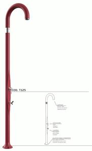 Doccia da Giardino Piscina in Resina FUNNY YIN RUBY CON LAVAPIEDI Dimensioni 232x30x17 cm - peso 9,5 kg design Curvo Con Miscelatore Caldo-Freddo