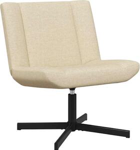 VidaXL Sedia girevole crema 63 x 75 x 76 cm tessuto