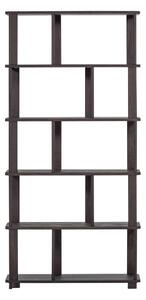 Libreria marrone scuro in rovere massiccio 90x186x30 cm Riss – WOOOD