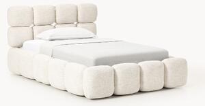 Letto singolo imbottito in teddy bouclé Tayla