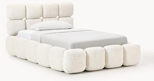 Letto singolo imbottito in teddy bouclé Tayla