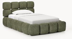 Letto singolo imbottito in teddy bouclé Tayla