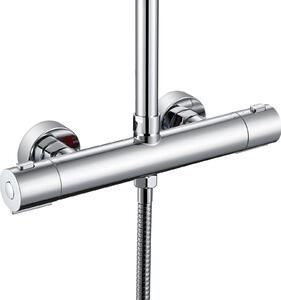 Miscelatore doccia termostatico - Cromo - G1/2 - Cilindrico - Maniglia antiscivolo