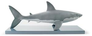 Statua squalo Bianco Lladrò