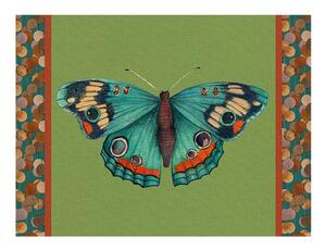 Tovaglietta rigida verde 39x29,5 - Farfalla Junonia
