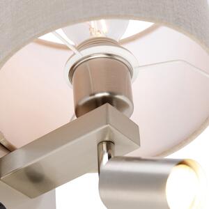 Lampada da parete in acciaio con lampada da lettura e paralume 18 cm marrone chiaro - Brescia