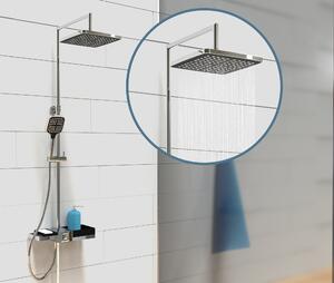 Set doccia SCHÜTTE BLUEPERL, sistema doccia con getto a pioggia e sistema modulare, cromo/nero opaco