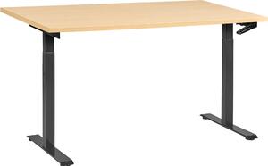 BELIANI Scrivania regolabile in altezza piano marrone chiaro struttura in acciaio nero 160 x 72 cm regolazione manuale in altezza ufficio moderno