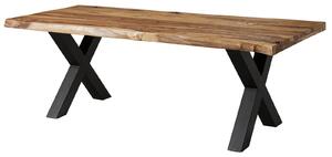 MASSIVMOEBEL24 | FREEFORM 5 tavolo da pranzo in legno di sheesham - sabbiato natur / gambe in ferro X antracite matt 220x100