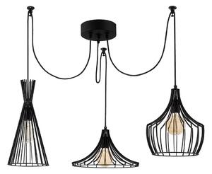 Lampadario nero con paralume in metallo Mezopotamya – Opviq lights