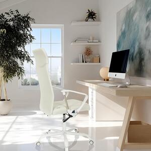 SEGGIO DA UFFICIO STRYKA: Sedia ergonomica, traspirante, girevole, con schienale extra alto, meccanismo di inclinazione e supporto lombare imbottito, color beige