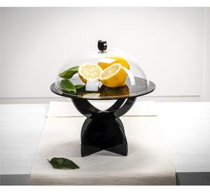 Alzata, Tortiera Porta dolci o Frutta con campana in Plexiglass BIG Dimensioni �35 xh22 cm - colore nero lucido