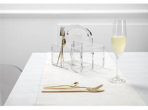 Portaposate 6 Scomparti SERVICE BLACK, Dimensioni 21x15x h20 cm, peso 0,52 kg, spessore 4 mm ideale per party e buffet colore Trasparente