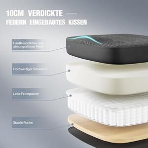 Sedia da ufficio ergonomica con supporto lombare e poggiapiedi pieghevoli, colore nero