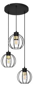 Lampadario a sospensione con filo STARLIGHT 3xE27/15W/230V nero/oro