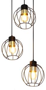 Lampadario a sospensione con filo STARLIGHT 3xE27/15W/230V nero/oro