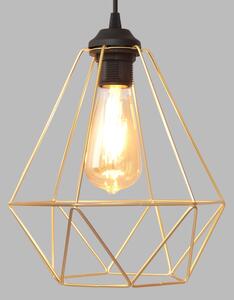 Lampadario a sospensione con filo KARO 2xE27/15W/230V oro/nero