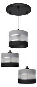 Lampadario a sospensione con filo HELEN 3xE27/15W/230V nero/grigio/argento