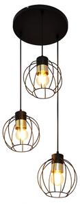 Lampadario a sospensione con filo STARLIGHT 3xE27/15W/230V nero/oro