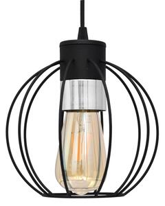 Lampadario a sospensione con filo STARLIGHT 1xE27/15W/230V nero/argento