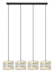 Lampadario a sospensione con filo HELEN 4xE27/15W/230V color crema/nero/oro