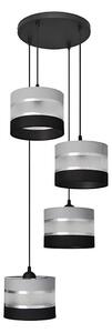 Lampadario a sospensione con filo HELEN 4xE27/15W/230V nero/grigio/argento
