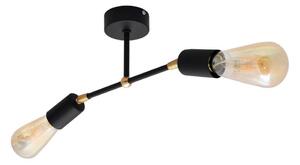 Lampadario a plafone ROSETTE 2xE27/15W/230V nero/dorato