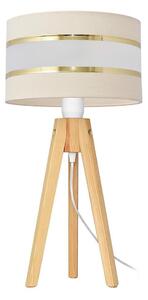 Lampada da tavolo HELEN 1xE27/15W/230V color crema/oro/pino