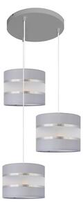 Lampadario a sospensione con filo HELEN 3xE27/15W/230V grigio/argento