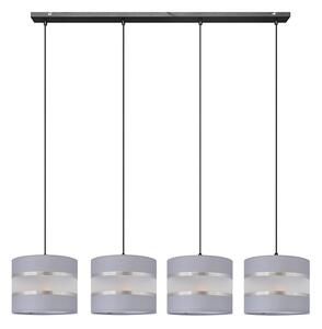 Lampadario a sospensione con filo HELEN 4xE27/15W/230V grigio/nero