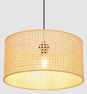 Lampadario a sospensione con filo ALBA 1xE27/15W/230V diametro 40 cm rattan/nero
