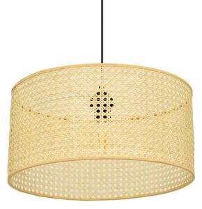 Lampadario a sospensione con filo ALBA 1xE27/15W/230V diametro 40 cm rattan/nero
