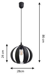 Lampadario a sospensione con filo NEWTON 1xE27/15W/230V nero