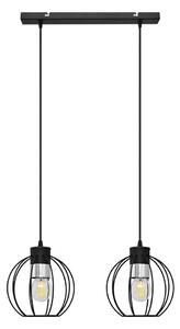 Lampadario a sospensione con filo STARLIGHT 2xE27/15W/230V nero/argento
