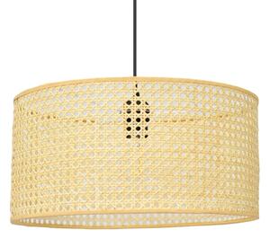 Lampadario a sospensione con filo ALBA 1xE27/15W/230V diametro 40 cm rattan/nero