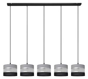 Lampadario a sospensione con filo HELEN 5xE27/15W/230V nero/grigio/argento