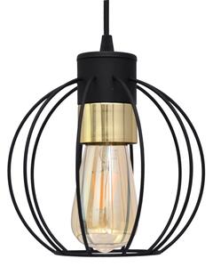 Lampadario a sospensione con filo STARLIGHT 1xE27/15W/230V nero/oro