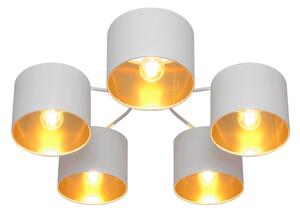 Lampadario a plafone ALBA 5xE27/15W/230V bianco/dorato