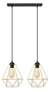 Lampadario a sospensione con filo KARO 2xE27/15W/230V oro/nero