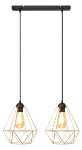 Lampadario a sospensione con filo KARO 2xE27/15W/230V oro/nero