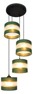 Lampadario a sospensione con filo HELEN 4xE27/15W/230V verde/oro