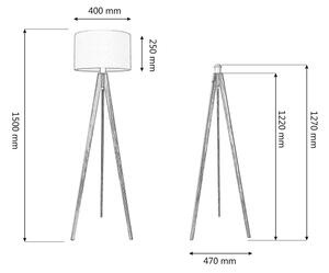 Lampada con piedistallo HELEN 1xE27/15W/230V color crema/oro/quercia