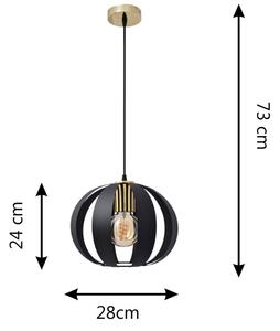 Lampadario a sospensione con filo NEWTON 1xE27/15W/230V nero/oro