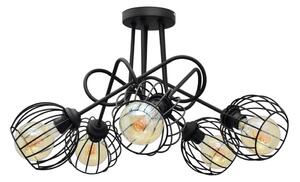 Lampadario a plafone OXFORD 5xE27/15W/230V nero