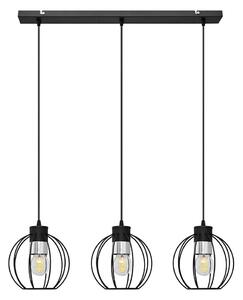 Lampadario a sospensione con filo STARLIGHT 3xE27/15W/230V nero/argento