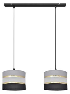 Lampadario a sospensione con filo HELEN 2xE27/15W/230V nero/grigio/oro