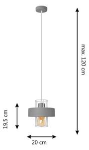 Lampadario a sospensione con filo VOLTA 1xE27/15W/230V grigio